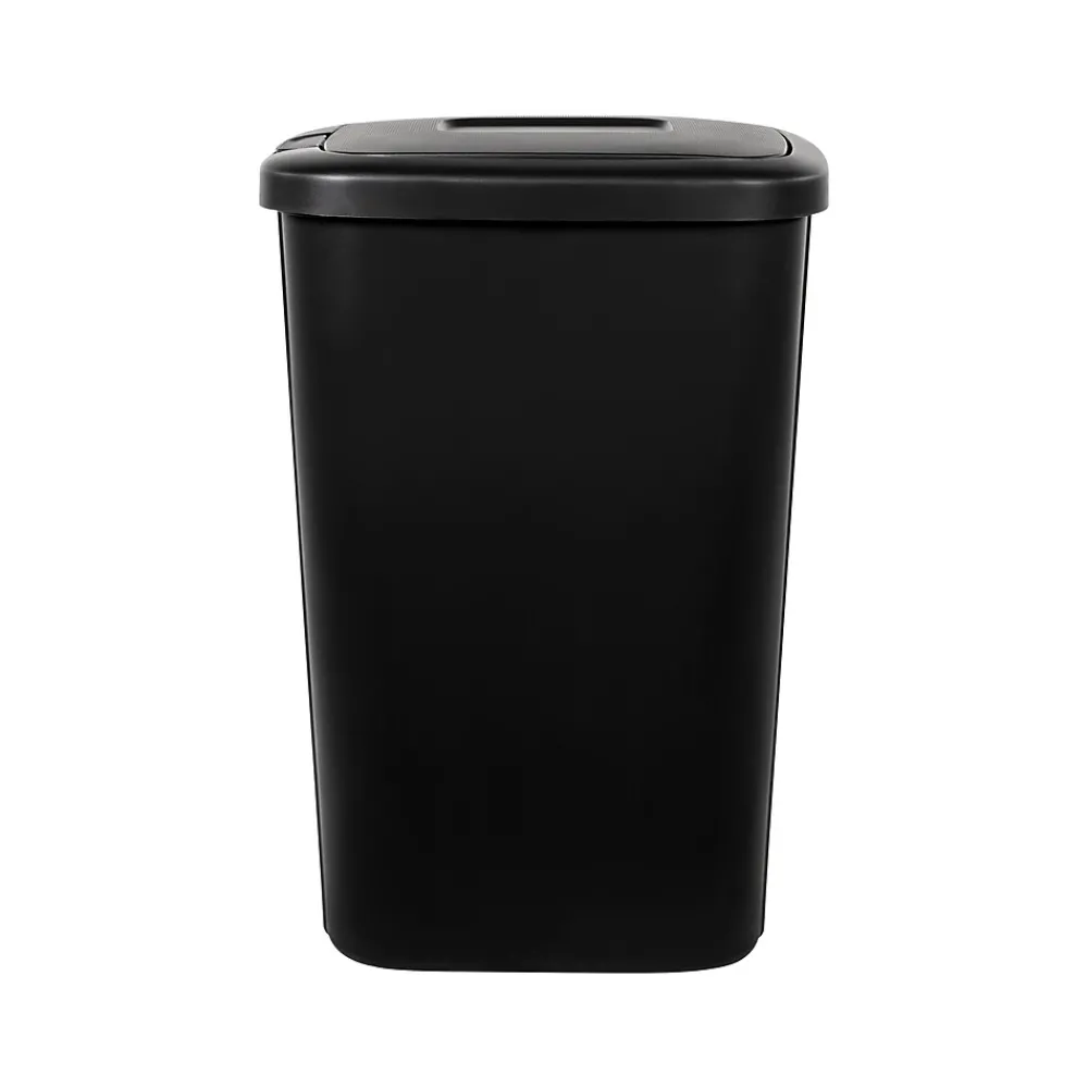 Polypropylene Trash Can with Lid, Black, 13.3 Gal. (2166-075)<Hefty Hot