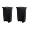 Step On Trash Can, Black, 12.2 Gallon, 2/Pack (2198HFTCOM075)<Hefty New