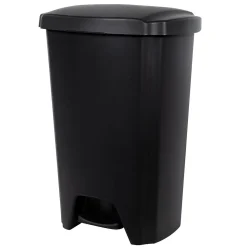 Step On Trash Can, Black, 12.2 Gallon, 2/Pack (2198HFTCOM075)<Hefty New