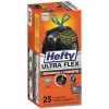 Ultra Flex 30 Gallon Trash Bag, 6" x 24", Low Density, 1.05 mil, Black, 150 Bags/Box (RFPE80627)<Hefty Sale