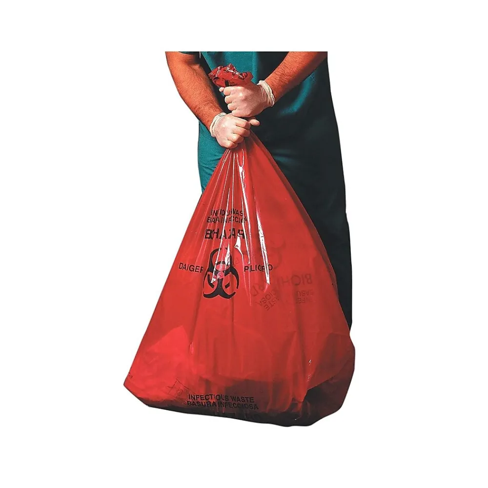 Heritage 10 Gal. Biohazard Liners, Red, 23"L x 24"W, 500/Carton (A4823PR)<Heritage Bag Best