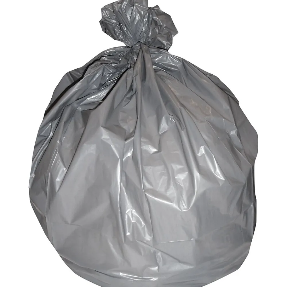 Heritage 40-45 Gallon Industrial Trash Bag, 40" x 46", Low Density, 1.1 Mil, Gray (H8046SG)<Heritage Bag