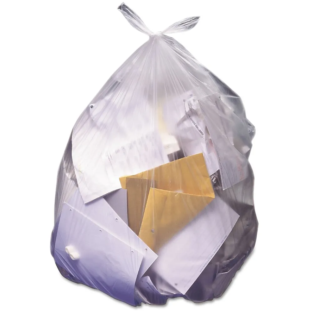 Heritage 45 Gallon Industrial Trash Bag, 40" x 48", High Density, 14 mic, Clear (Z8048HN R02)<Heritage Bag Online