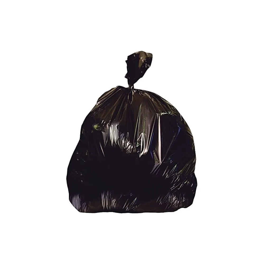 Heritage 55-60 Gallon Industrial Trash Bag, 38" x 58", Low Density, 1.5 mil, Black, 100 Rolls (X7658AK)<Heritage Bag