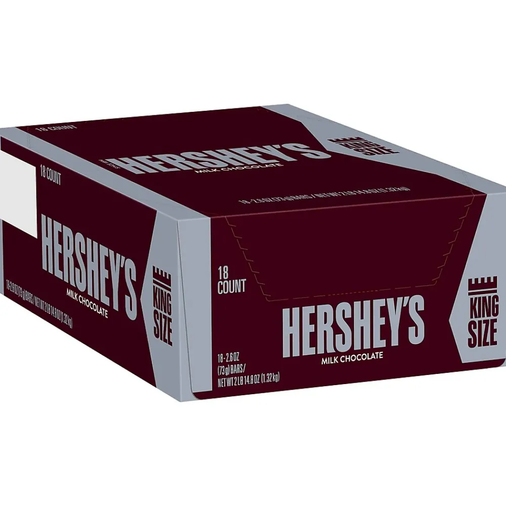 Hershey's King Size Milk Chocolate Candy Bar, 2.6 oz., 18/Box (HEC22000)