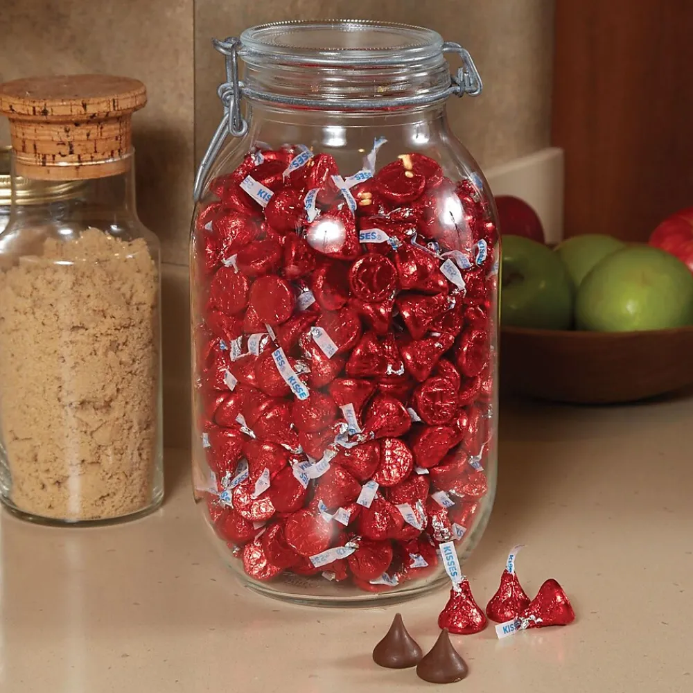 KISSES HERSHEY'S Red Foil Milk Chocolate Pieces, 66.67 oz. (HEC60286)