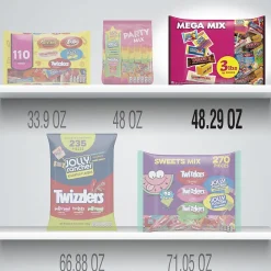 Hershey's Mega Mix Chocolate and Sweets Assortment Variety, 48.29 oz., 135 Pieces (HEC93958)