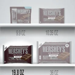 Hershey's Milk Chocolate Snack Size, Candy Bars Jumbo Bag, 19.8 oz (246-00015)