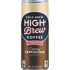 High Brew Coffee , Creamy Cappuccino + Protein, 8 Oz., 12/PK