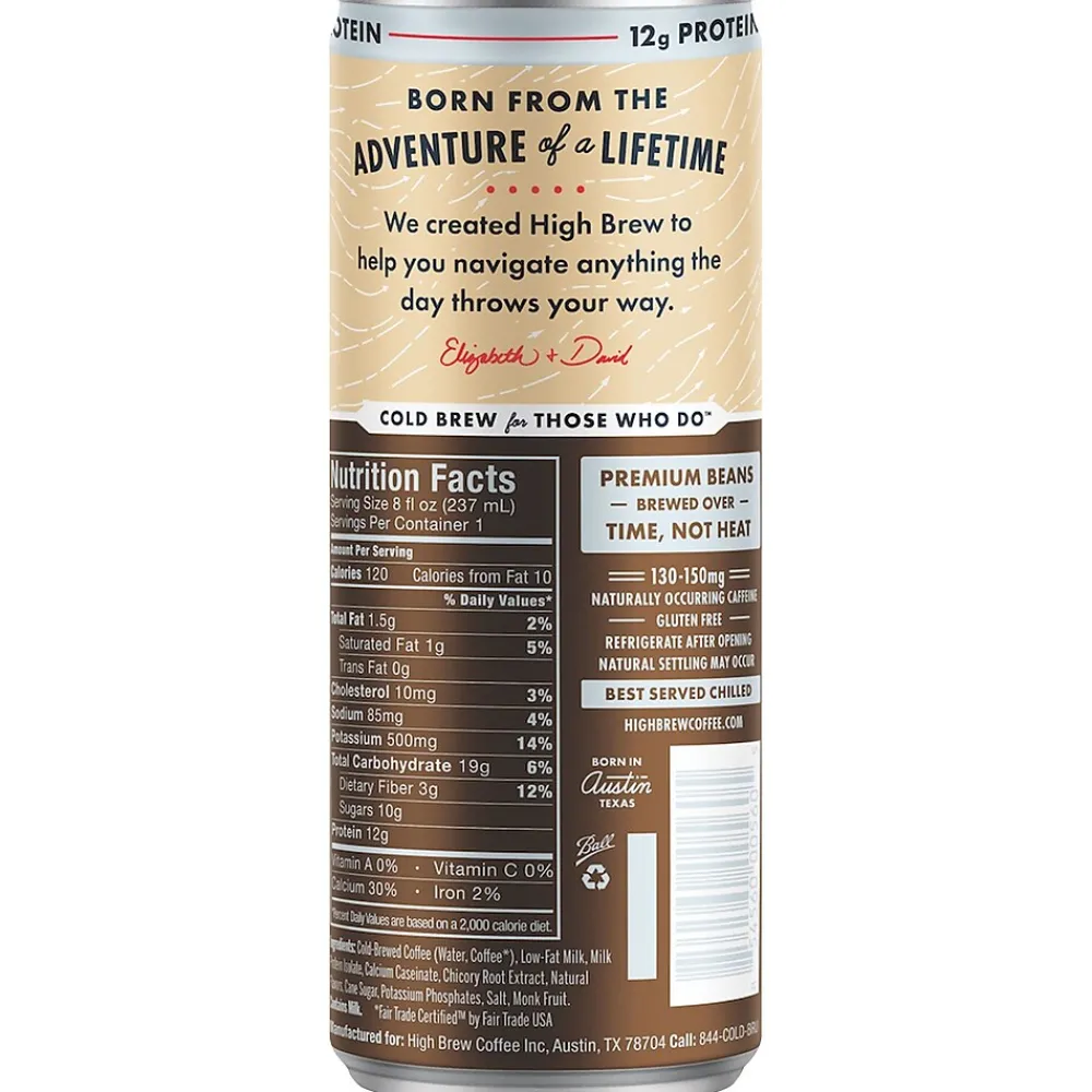 High Brew Coffee , Creamy Cappuccino + Protein, 8 Oz., 12/PK