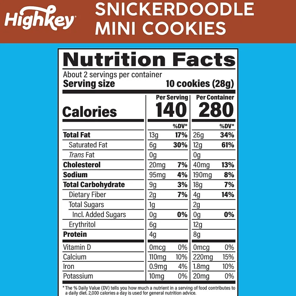 HighKey Gluten Free Snickerdoodle Cookies, 2 oz., 6 Packs/Box, 6/Pack (600-00271)
