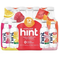 Hint Red Variety Pack Purified Water, 16 fl. oz., 12 Bottles/Carton (00226)