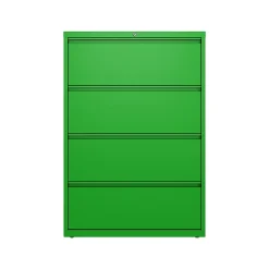 File Cabinets*Hirsh HL10000 Series 4-Drawer Lateral File Cabinet, Locking, Letter/Legal, Screaming Green, 36" (24256)