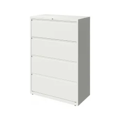 File Cabinets*Hirsh HL10000 Series 4-Drawer Lateral File Cabinet, Locking, Letter/Legal, White, 36