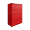 File Cabinets*Hirsh HL10000 Series 4-Drawer Lateral File Cabinet, Locking, Letter/Legal, Lava Red, 36" (24255)