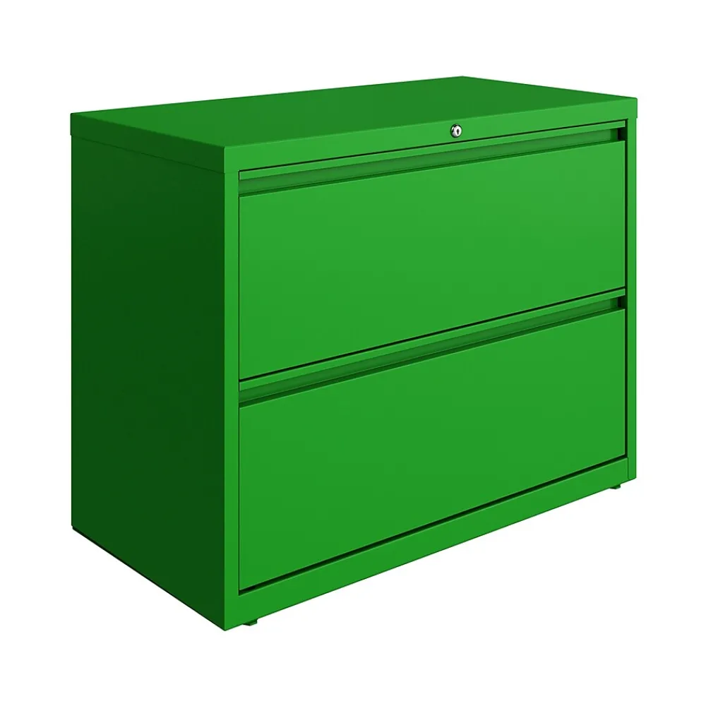 File Cabinets*Hirsh HL10000 Series 2-Drawer Lateral File Cabinet, Locking, Letter/Legal, Screaming Green, 36" (24250)