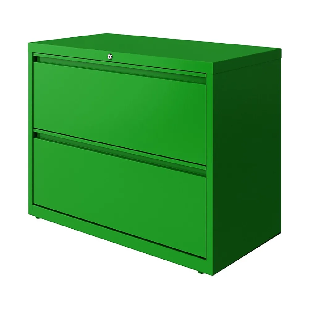 File Cabinets*Hirsh HL10000 Series 2-Drawer Lateral File Cabinet, Locking, Letter/Legal, Screaming Green, 36" (24250)