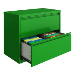 File Cabinets*Hirsh HL10000 Series 2-Drawer Lateral File Cabinet, Locking, Letter/Legal, Screaming Green, 36