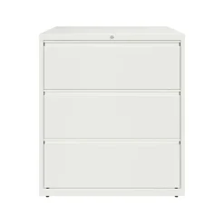 File Cabinets*Hirsh HL10000 Series 3-Drawer Lateral File Cabinet, Locking, Letter/Legal, White, 36" (23701)