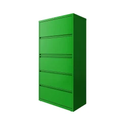 File Cabinets*Hirsh HL10000 Series 5-Drawer Lateral File Cabinet, Locking, Letter/Legal, Screaming Green, 36