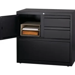 File Cabinets*Hirsh HL8000 Series 3-Drawer Lateral File Cabinet, Locking, Letter/Legal, Black, 30