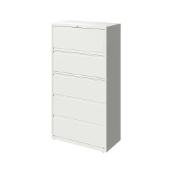 File Cabinets*Hirsh HL10000 Series 5-Drawer Lateral File Cabinet, Locking, Letter/Legal, White, 36