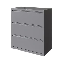 File Cabinets*Hirsh HL10000 Series 3-Drawer Lateral File Cabinet, Locking, Letter/Legal, Arctic Silver, 36