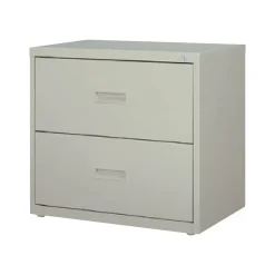 File Cabinets*Hirsh HL1000 Series 2-Drawer Lateral File Cabinet, Letter/Legal Size, Lockable, 28"H x 30"W x 18.63"D, Light Gray (19439)