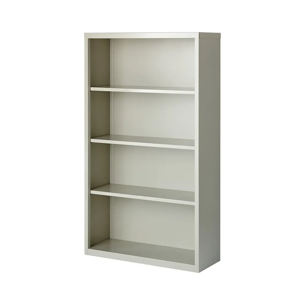 Bookcases*Hirsh HL8000 Series 60"H 4-Shelf Bookcase with Adjustable Shelves, Light Gray Steel (21994)