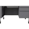 Computer Desks*Hirsh Teacher's 48"W Mobile Single-Pedestal Teacher's Desk, Platinum/White (22647)