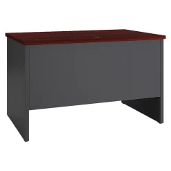 Computer Desks*Hirsh 48"W Single-Pedestal Computer Desk, Charcoal/Mahogany (20540)