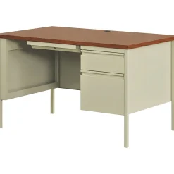 Computer Desks*Hirsh 48"W Single-Pedestal Desk, Putty/Oak (20091)