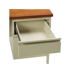 Computer Desks*Hirsh 48"W Single-Pedestal Desk, Putty/Oak (20091)