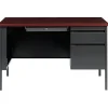 Computer Desks*Hirsh 48"W Single-Pedestal Desk, Charcoal/Mahogany (20093)