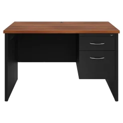 Computer Desks*Hirsh 48"W Single-Pedestal Desk, Black/Walnut (20539)