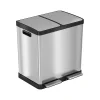 Stainless Steel Trash Can & Recycling Bin Combo, 16-Gallon, Silver (HLSS16R)<HLS Commercial Hot