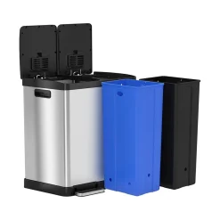 Stainless Steel Trash Can & Recycling Bin Combo, 16-Gallon, Silver (HLSS16R)<HLS Commercial Hot