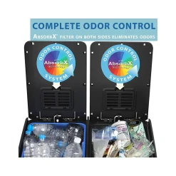 Stainless Steel Trash Can & Recycling Bin Combo, 16-Gallon, Silver (HLSS16R)<HLS Commercial Hot