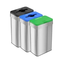 Stainless Steel Trash Cans, 21-Gallon, Assorted Colors, 3/Set (HLS21UOTTRIO)<HLS Commercial New