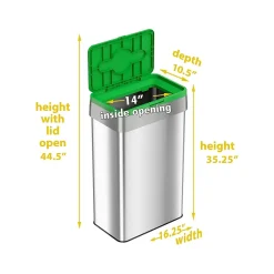 Stainless Steel Trash Cans, 21-Gallon, Assorted Colors, 3/Set (HLS21UOTTRIO)<HLS Commercial New