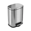 Stainless Steel Step Trash Can with Hinged Lid, 1.32-Gallon, Silver (HLSS01R)<HLS Commercial New