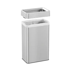 Stainless Steel Trash Can with Open Lid, 18-Gallon, Silver (HLS18UOT)<HLS Commercial Best