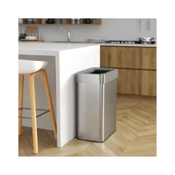 Stainless Steel Trash Can with Open Lid, 18-Gallon, Silver (HLS18UOT)<HLS Commercial Best
