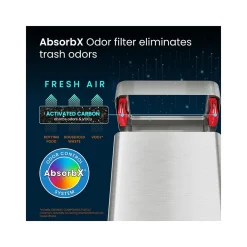 Stainless Steel Trash Can with Open Lid, 18-Gallon, Silver (HLS18UOT)<HLS Commercial Best