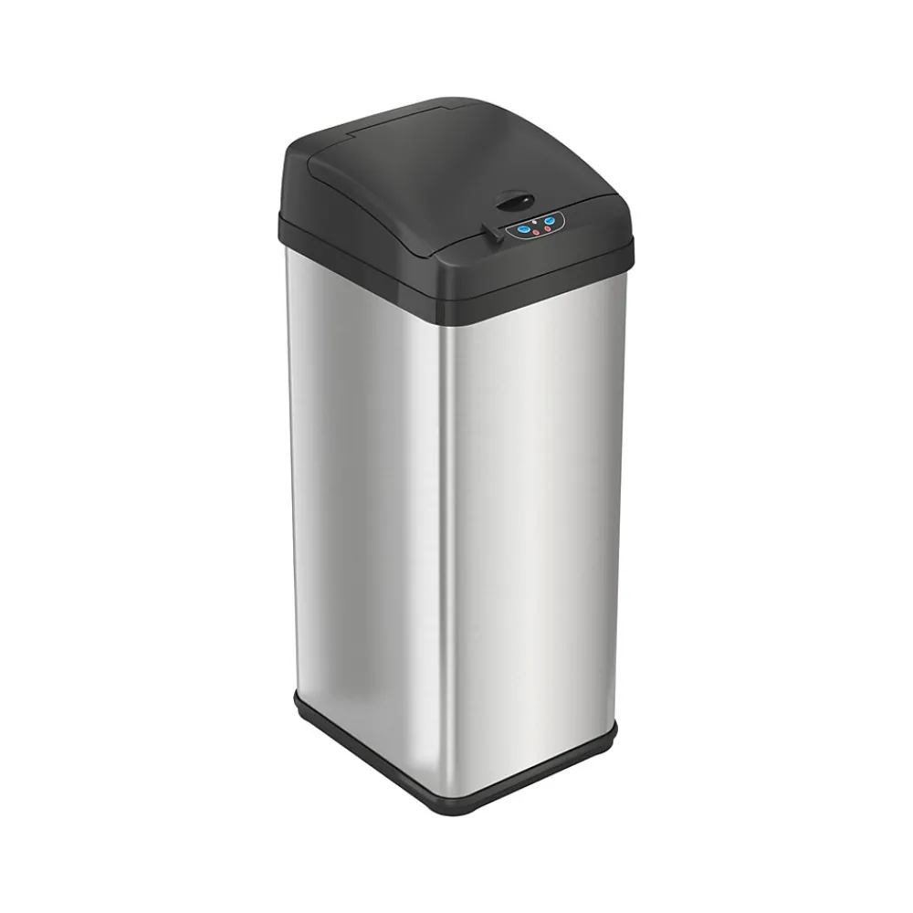 Stainless Steel Sensor Trash Can with Automatic Lid, 13-Gallon, Silver (HLS13MX)<HLS Commercial Discount