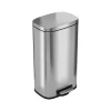 Stainless Steel Trash Can with Hinged Lid, 8-Gallon, Silver (HLSS08RFR)<HLS Commercial Hot
