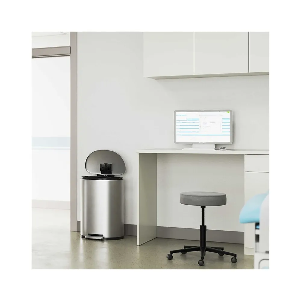 Stainless Steel Trash Can with Hinged Lid, 13.2-Gallon, Silver (HLSS13DFR)<HLS Commercial Best