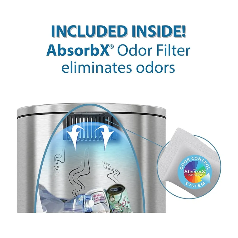 Stainless Steel Trash Can with Hinged Lid, 13.2-Gallon, Silver (HLSS13DFR)<HLS Commercial Best