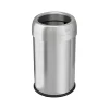 Stainless Steel Trash Can with Open Lid, 13-Gallon, Silver (HLS13STR)<HLS Commercial Outlet