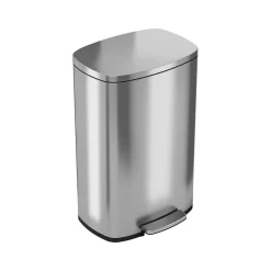 Stainless Steel Trash Can with Hinged Lid, 13.2-Gallon, Silver (HLSS13RFR)<HLS Commercial Outlet